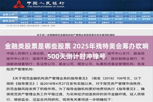 金融类股票是哪些股票 2025年残特奥会筹办吹响500天倒计时冲锋号