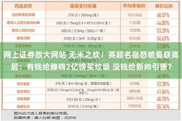 网上证劵放大网站 无米之炊！英超名宿怒喷曼联高层：有钱给滕嗨2亿镑买垃圾 没钱给新帅引援？