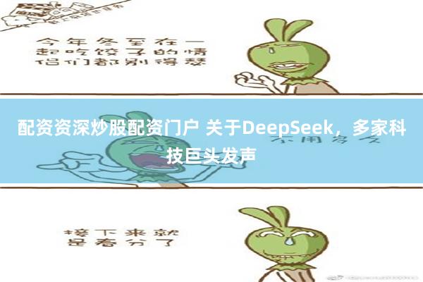 配资资深炒股配资门户 关于DeepSeek，多家科技巨头发声