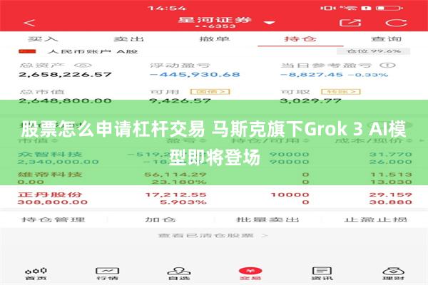 股票怎么申请杠杆交易 马斯克旗下Grok 3 AI模型即将登场